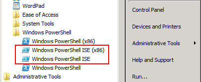 PowerShell ISE'yi çalıştırma