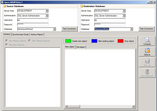 Open DBDiff : Açık kaynak SQL Server şema karşılaştırma aracı
